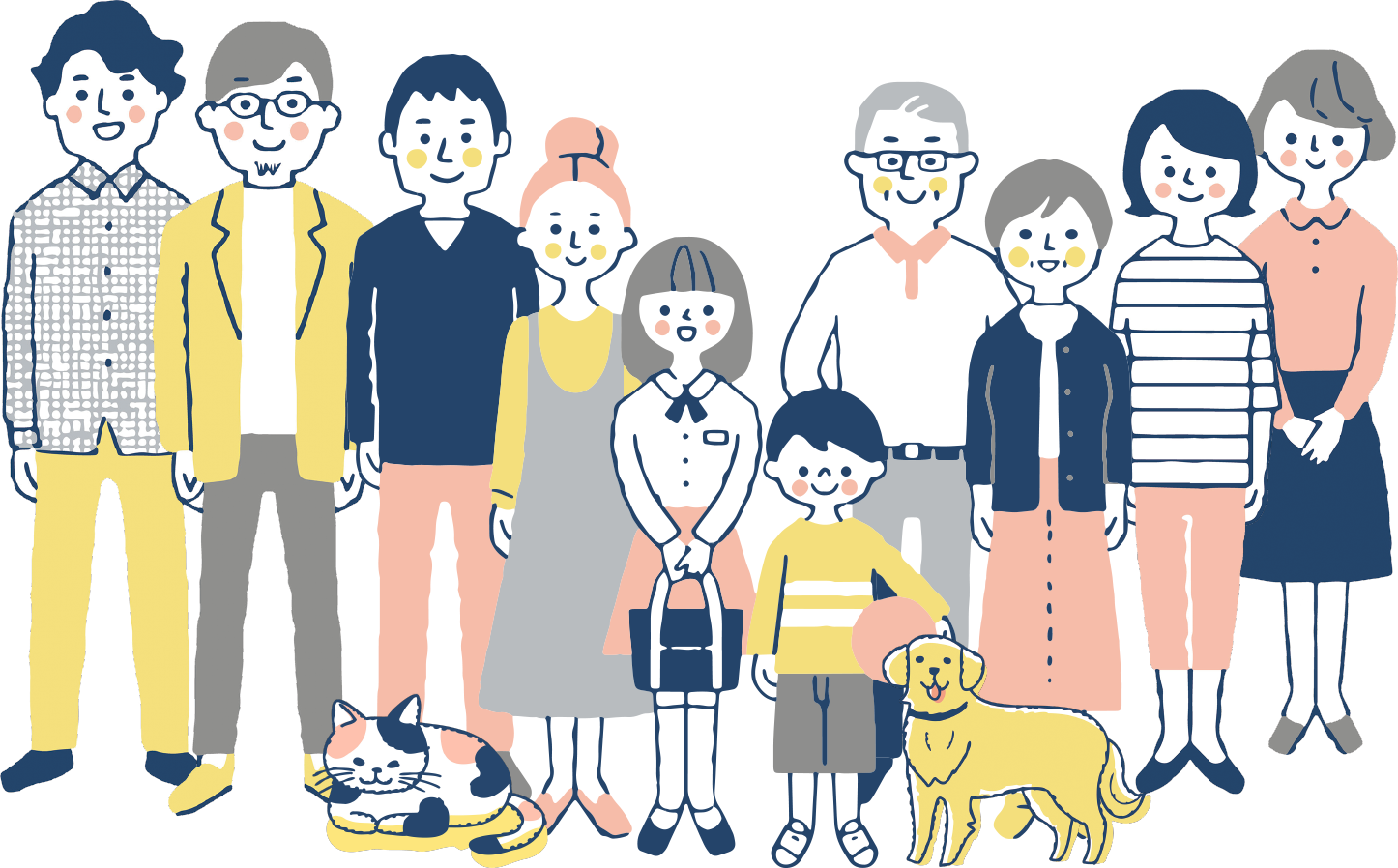 老若男女を描いたイラスト